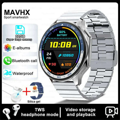 2025 New For OPPO Xiaomi 32G Memory Smart Watch Men Full Touch HD AMOLED Screen Music Fitness Tracker Bluetooth Call Smartwatch
