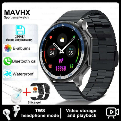 2025 New For OPPO Xiaomi 32G Memory Smart Watch Men Full Touch HD AMOLED Screen Music Fitness Tracker Bluetooth Call Smartwatch