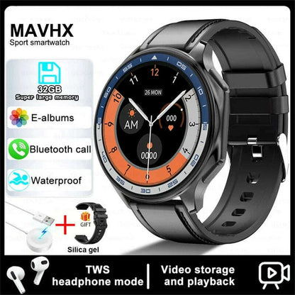2025 New For OPPO Xiaomi 32G Memory Smart Watch Men Full Touch HD AMOLED Screen Music Fitness Tracker Bluetooth Call Smartwatch