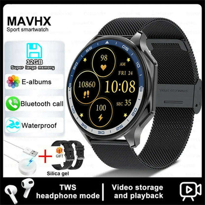 2025 New For OPPO Xiaomi 32G Memory Smart Watch Men Full Touch HD AMOLED Screen Music Fitness Tracker Bluetooth Call Smartwatch