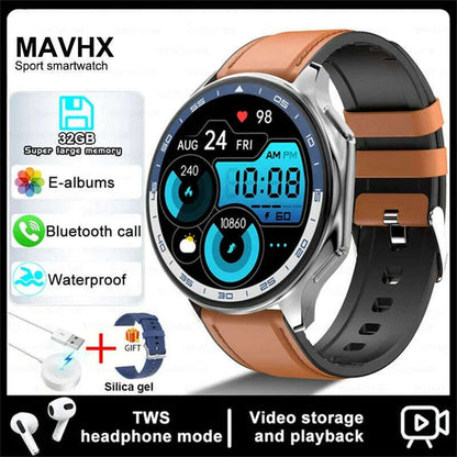 2025 New For OPPO Xiaomi 32G Memory Smart Watch Men Full Touch HD AMOLED Screen Music Fitness Tracker Bluetooth Call Smartwatch