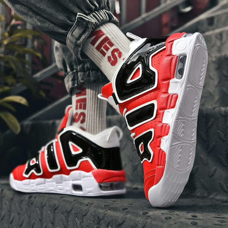 2025 Spring New Cushioned Anti-Shock Basketball Shoes for Teenagers, Student Anti-Slip Wear-Resistant Thick Sole Sports Shoes