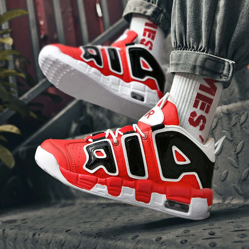 2025 Spring New Cushioned Anti-Shock Basketball Shoes for Teenagers, Student Anti-Slip Wear-Resistant Thick Sole Sports Shoes
