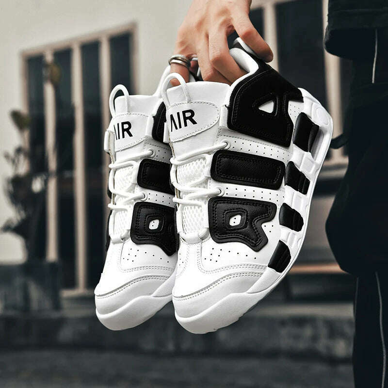 2025 Spring New Cushioned Anti-Shock Basketball Shoes for Teenagers, Student Anti-Slip Wear-Resistant Thick Sole Sports Shoes