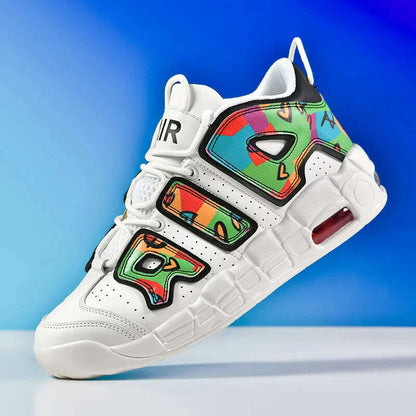 2025 Spring New Cushioned Anti-Shock Basketball Shoes for Teenagers, Student Anti-Slip Wear-Resistant Thick Sole Sports Shoes