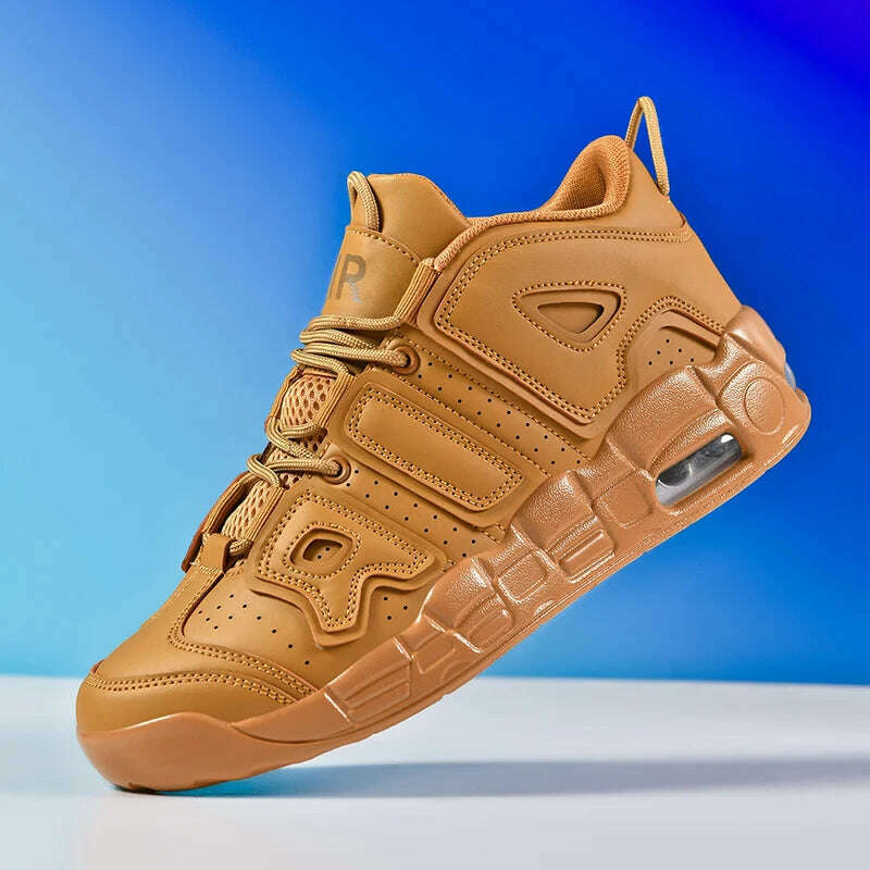 2025 Spring New Cushioned Anti-Shock Basketball Shoes for Teenagers, Student Anti-Slip Wear-Resistant Thick Sole Sports Shoes