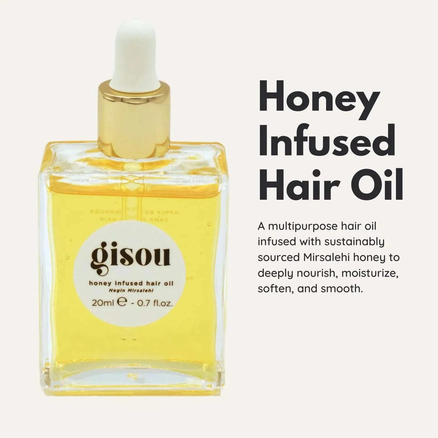 20ml Honey Infused Hair Oil Travel Size Enriched With Mirsalehi Honey To Deeply Nourish & Moisturize Hair, Hair Care Gift