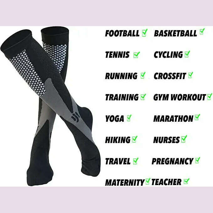 2/3/4 Pairs Compression Socks Knee High Sports Socks Medical Nursing Stockings Varicose Veins Socks Outdoor Cycling Socks