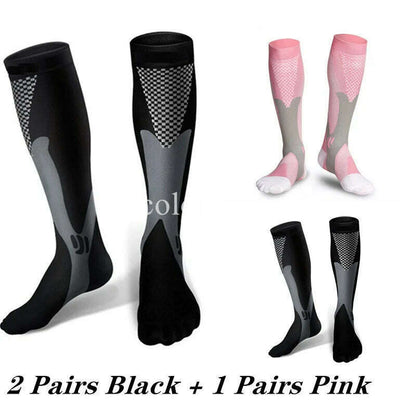 2/3/4 Pairs Compression Socks Knee High Sports Socks Medical Nursing Stockings Varicose Veins Socks Outdoor Cycling Socks