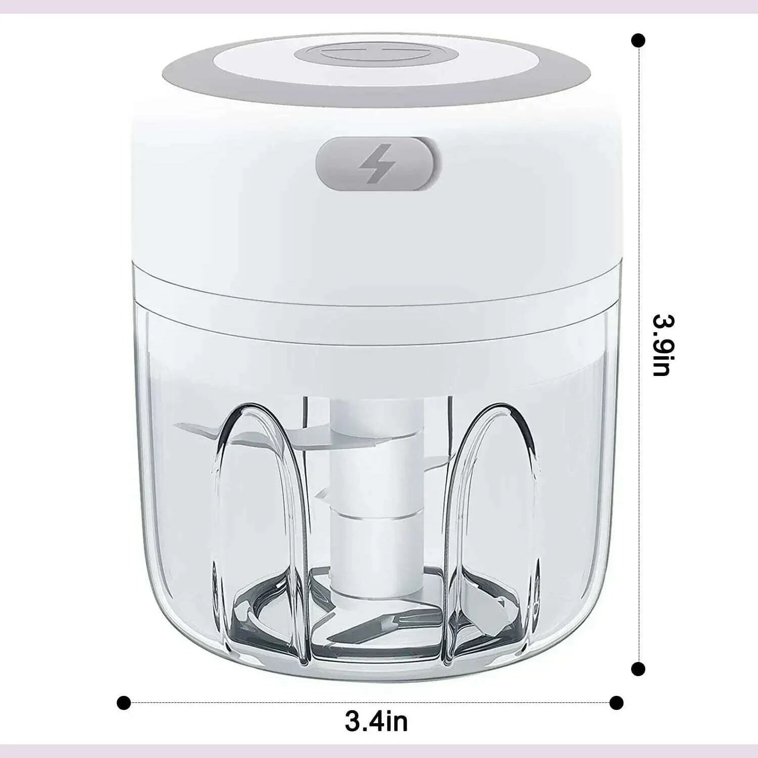 300ML Electric Garlic Chopper USB Charging Food Vegetable Meat Crusher Stainless Steel Mini Chili Garlic Masher Kitchen Gadgets