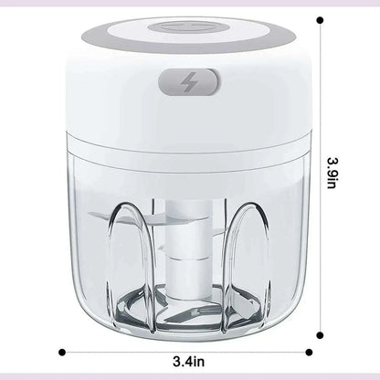 300ML Electric Garlic Chopper USB Charging Food Vegetable Meat Crusher Stainless Steel Mini Chili Garlic Masher Kitchen Gadgets