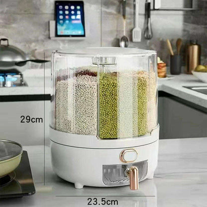 360° Large Household Rice Bucket, Grain Storage Box, Sealed Insect and Moisture Proof Rice Storage Box, Food Storage Tank