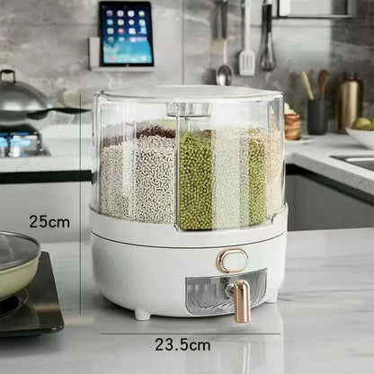 360° Large Household Rice Bucket, Grain Storage Box, Sealed Insect and Moisture Proof Rice Storage Box, Food Storage Tank