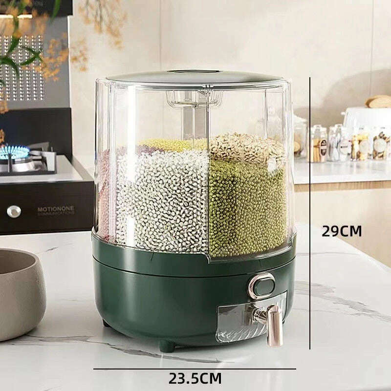 360° Large Household Rice Bucket, Grain Storage Box, Sealed Insect and Moisture Proof Rice Storage Box, Food Storage Tank