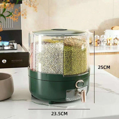 360° Large Household Rice Bucket, Grain Storage Box, Sealed Insect and Moisture Proof Rice Storage Box, Food Storage Tank