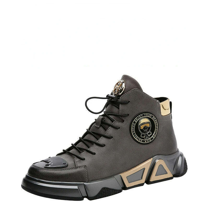 38-48 Yards Leather Ankle Boots Men's Shoes Yuppie High-top Shoes Spring and Autumn Casual Thick Soles High-quality Winter Boots