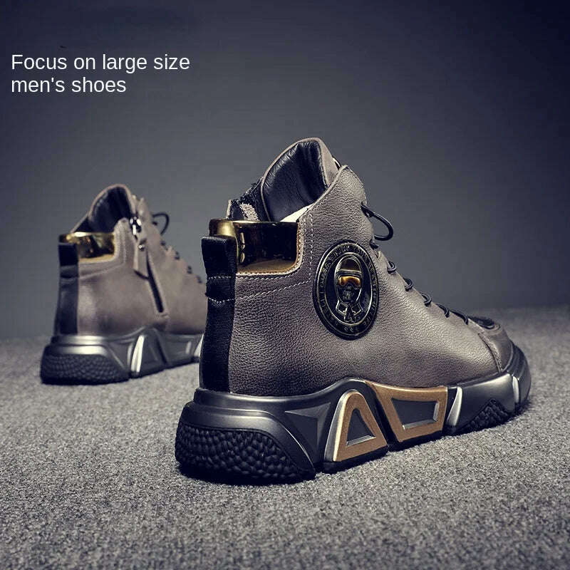 38-48 Yards Leather Ankle Boots Men's Shoes Yuppie High-top Shoes Spring and Autumn Casual Thick Soles High-quality Winter Boots