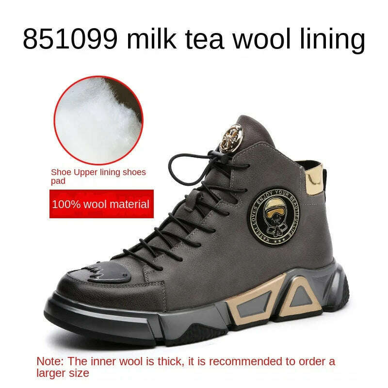 38-48 Yards Leather Ankle Boots Men's Shoes Yuppie High-top Shoes Spring and Autumn Casual Thick Soles High-quality Winter Boots