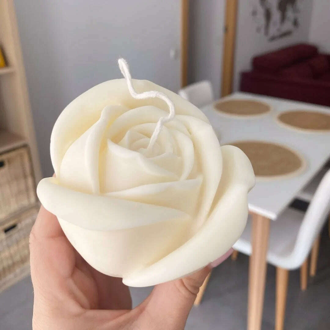 3D Large rose candle silicone mold Valentine's Day rose cake chocolate silicone mold home decoration resin plaster mold