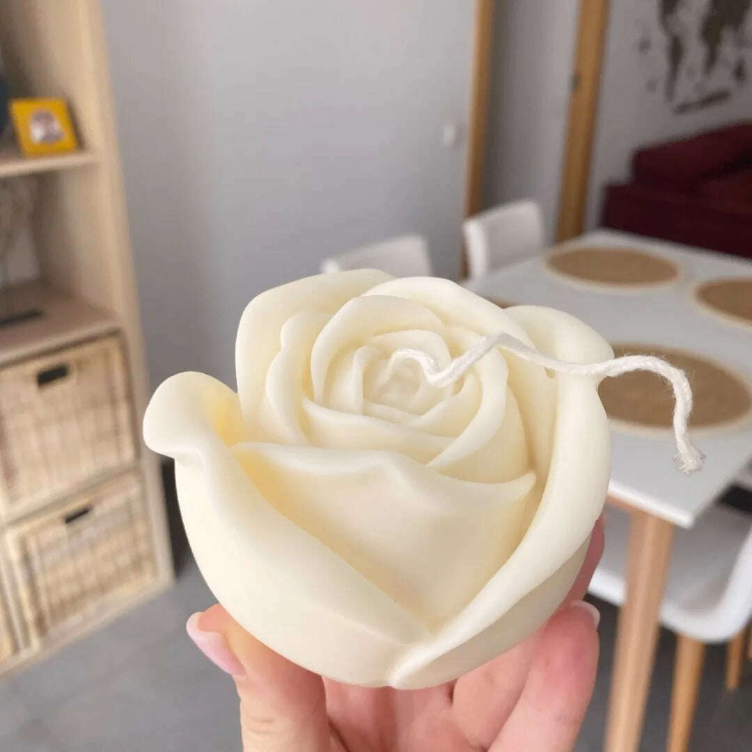 3D Large rose candle silicone mold Valentine's Day rose cake chocolate silicone mold home decoration resin plaster mold
