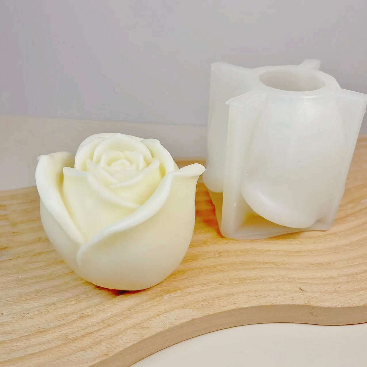 3D Large rose candle silicone mold Valentine's Day rose cake chocolate silicone mold home decoration resin plaster mold