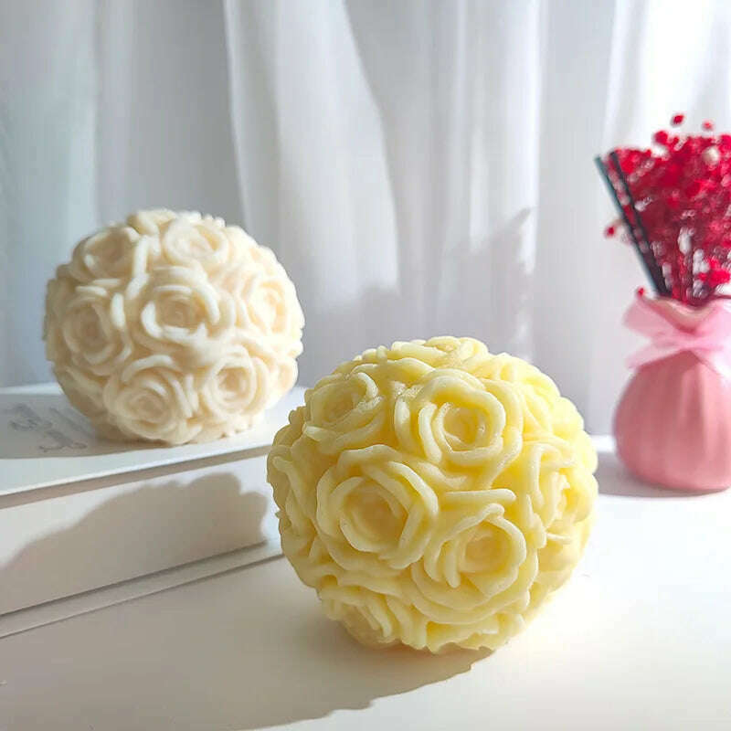 3D Large rose candle silicone mold Valentine's Day rose cake chocolate silicone mold home decoration resin plaster mold