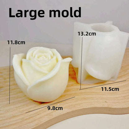 3D Large rose candle silicone mold Valentine's Day rose cake chocolate silicone mold home decoration resin plaster mold