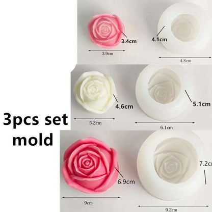 3D Large rose candle silicone mold Valentine's Day rose cake chocolate silicone mold home decoration resin plaster mold