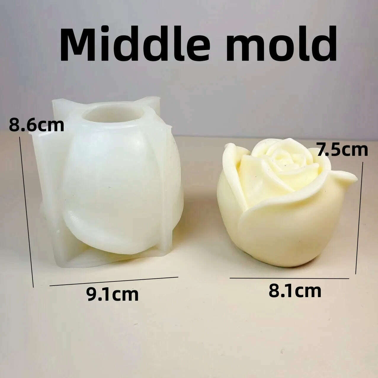 3D Large rose candle silicone mold Valentine's Day rose cake chocolate silicone mold home decoration resin plaster mold
