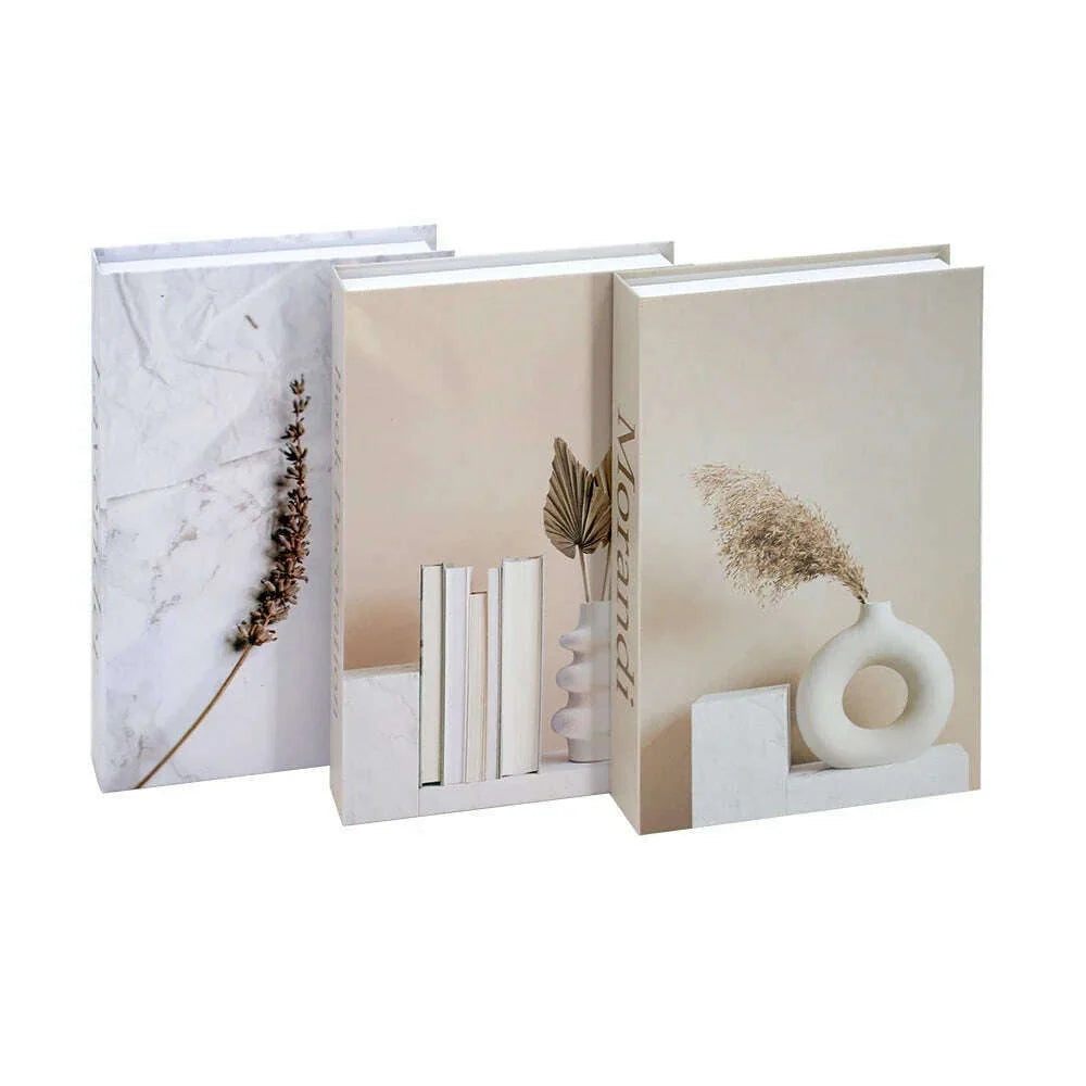 3Pcs Fashion Fake Book Openable Book Box Storage Living Room Decoration Coffee Table Ornaments Club Hotel Prop Books Decoration