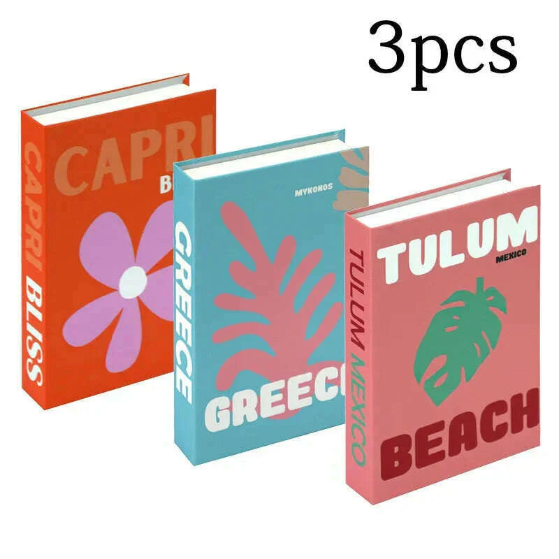 3Pcs Fashion Fake Book Openable Book Box Storage Living Room Decoration Coffee Table Ornaments Club Hotel Prop Books Decoration