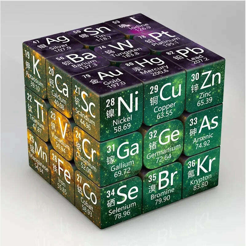 3x3x3 Magic Puzzle Cube Math Chemistry Element Cube Children's Gifts Educational Toys