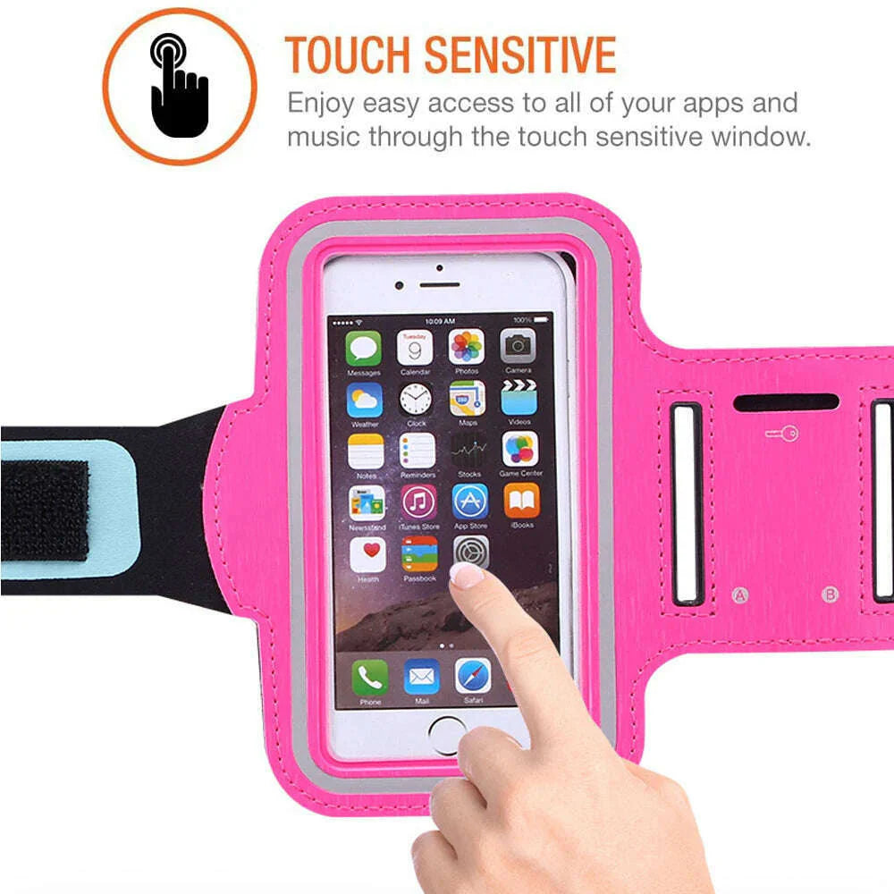 4-6.5Inch Smartphone Running Bags Men Women Waterproof Light Cell Phone Touch Screen Armbands Phone Case Sports Accessories