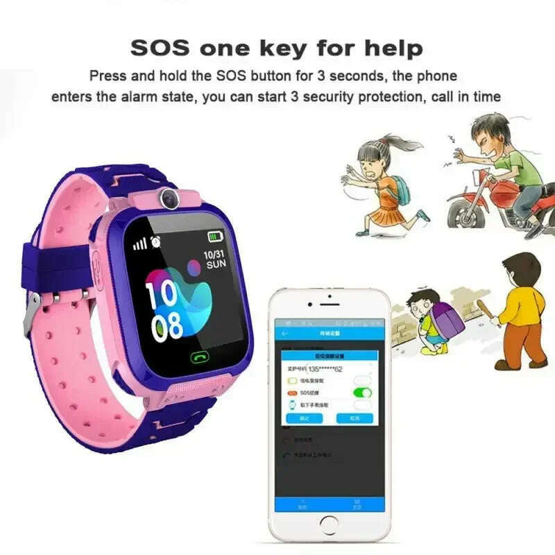 4G SIM Card Anti-lost Kids Smartwatch Boys and Girls Smart Watch Waterproof Positioning GPS Tracker Clock Phone Call for Kids
