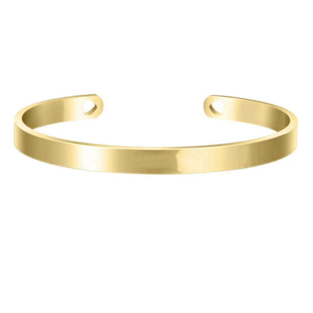 4mm 6mm Heart Bracelet Custom Names Bangles Silver Gold Rosegold