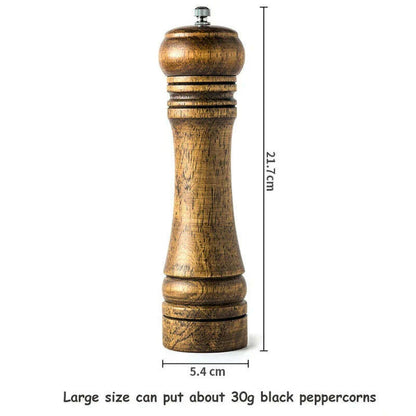 5" 8" 10"  Salt and Pepper Grinder, Solid Wood Spice Pepper Mill with Strong Adjustable Ceramic Grinder Kitchen Cooking Tools
