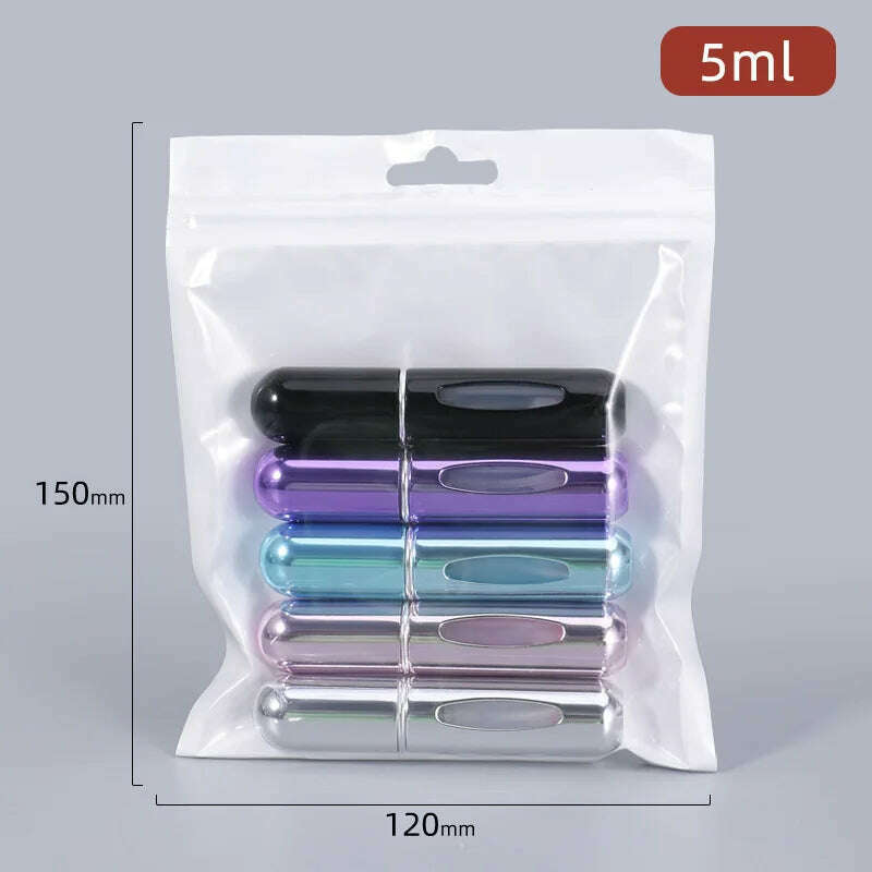 5/10ml Perfume Bottle Portable Refillable Perfume Bottle with Spray Cosmetic Containers Atomizer Mini Aluminum Spray Travel