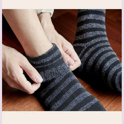 5pair Winter Thick Socks Men Super Thicker Solid Sock Striped Merino Wool Rabbit Socks Against Cold Snow Russia Winter Warm Sock