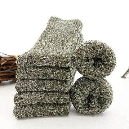 5pair Winter Thick Socks Men Super Thicker Solid Sock Striped Merino Wool Rabbit Socks Against Cold Snow Russia Winter Warm Sock