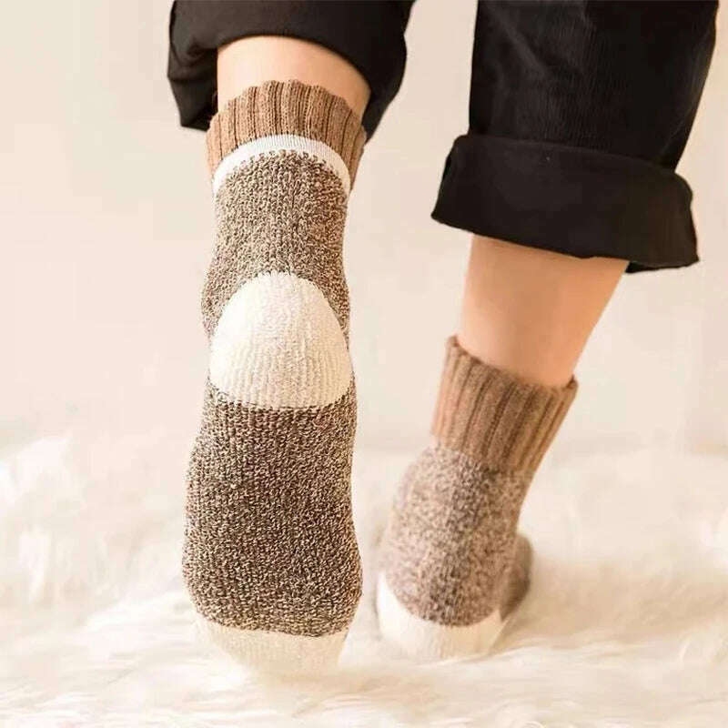 5Pairs/Lot Winter Thicken Wool Socks Men's High Quality Towel Keep Warm Sock Cotton Christmas Gift Socks For Male Thermal 38-45
