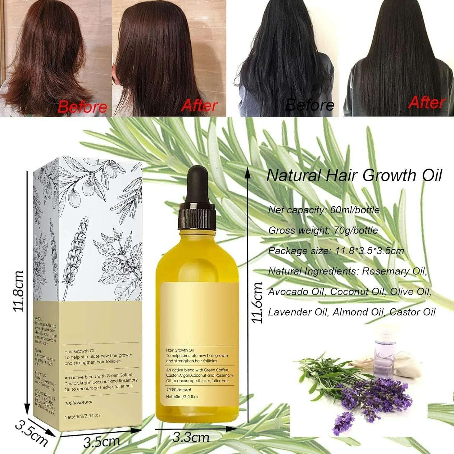 60ml Improve Frizz Nourishing Hair Care Oil Repair Oil,Thrive Hair Growth Oil Healthy Gifts For Women Girls Party Supplies