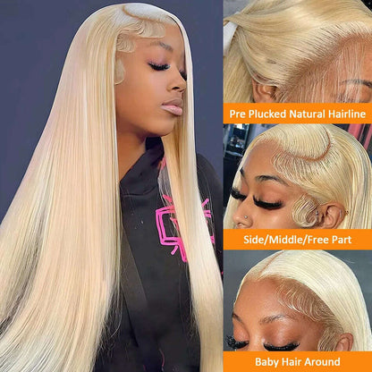 613 Honey Blonde Color 13x4 250 Density Straight lace Frontal Wig 13x6 HD Transparen Lace Front Human Hair Wigs Brazilian Women