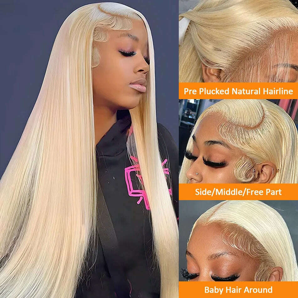 613 Honey Blonde Color 13x4 250 Density Straight lace Frontal Wig 13x6 HD Transparen Lace Front Human Hair Wigs Brazilian Women