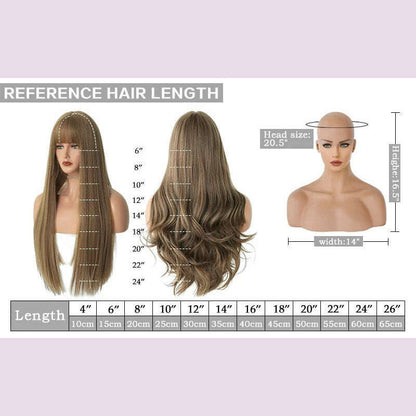 7JHH WIGS 13*4 Lace Front Wig Long Loose Wavy Blonde Wig for Women Synthetic Light Brown Lace Side Bangs Wigs Natural Looking