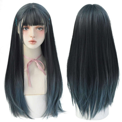 7JHHWIGS Long Straight Synthetic Light Brown Wigs With Bang For Women Heat-Resistant Daily Use Hair Hot Sell Wholesale Wigs