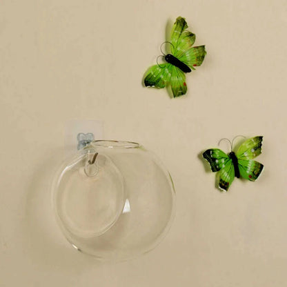 8cm/10cm/12cm Wall Hanging Hydroponic Glass Vase Small Hanging Fish Tank Wall Mount Glass Vase Landscape Decoration
