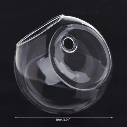 8cm/10cm/12cm Wall Hanging Hydroponic Glass Vase Small Hanging Fish Tank Wall Mount Glass Vase Landscape Decoration