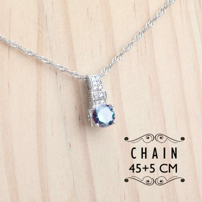 925 Sterling Silver Jewelry Sets For Women Wedding Jewelry Ladies Purple Zircon Earrings Bracelets Set Rings Pendant Necklace