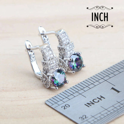 925 Sterling Silver Jewelry Sets For Women Wedding Jewelry Ladies Purple Zircon Earrings Bracelets Set Rings Pendant Necklace