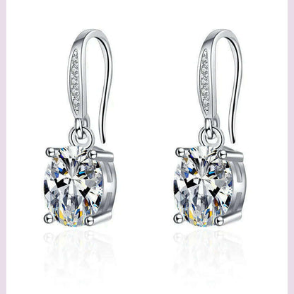 925 Sterling Silver Jewelry Women Fashion Cute Tiny Clear Crystal CZ Stud Earrings Gift for Girls Teens Lady Gift